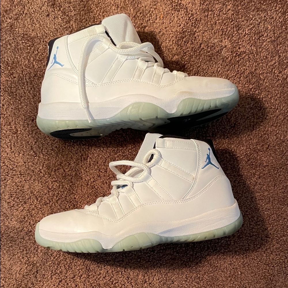 Jordan Kids White and Light Blue Sneakers